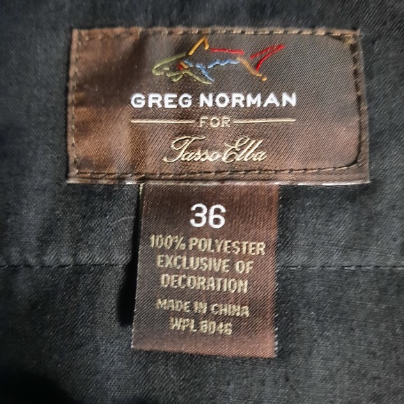 GREG NORMAN TASSO ELBA MENS GOLF CHINO SHORTS 36 BLACK FLAT FRONT POCKETS - Picture 4 of 5